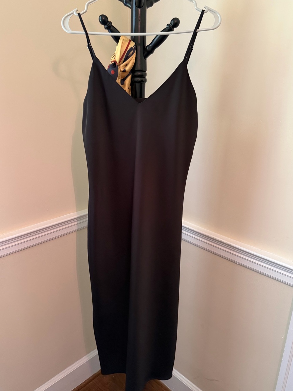 Gianni Bini Black Midi Slip Dress with Spaghetti Straps